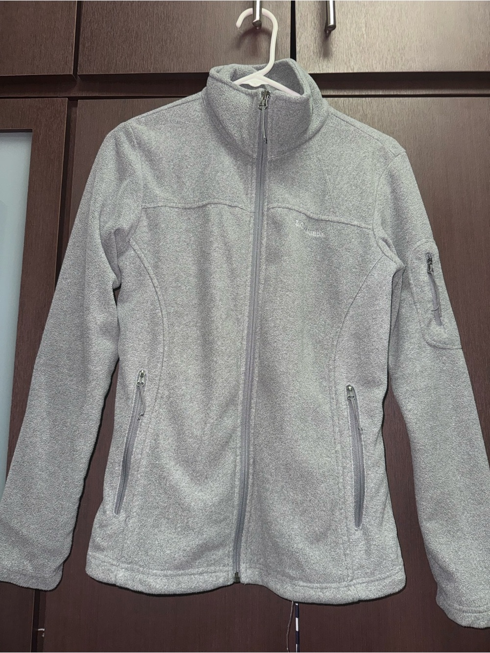 Columbia Women's Light Gray Full-Zip Fleece Jacket